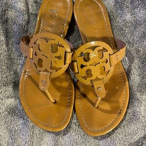 Tory Burch Brown Floral Sandals